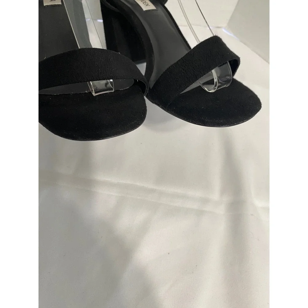 Steve Madden Glamorous Sandals Womens 9 Black Excellent Block Heel GLAM03S1